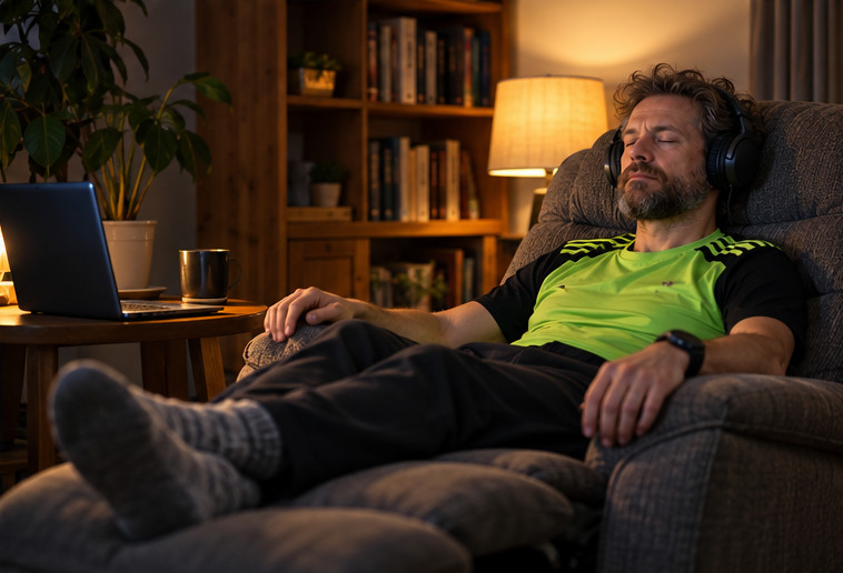me relaxing to affirmation session in a quiet room