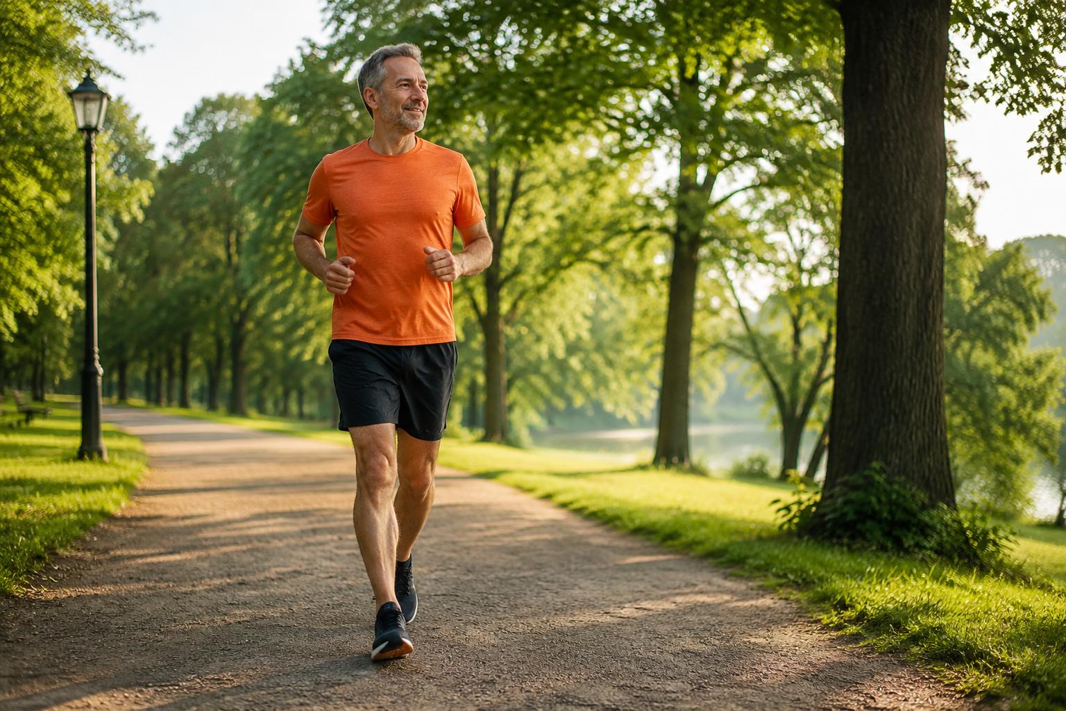 Recreational runner returning at an easy pace Recreational runner returning at an easy pace