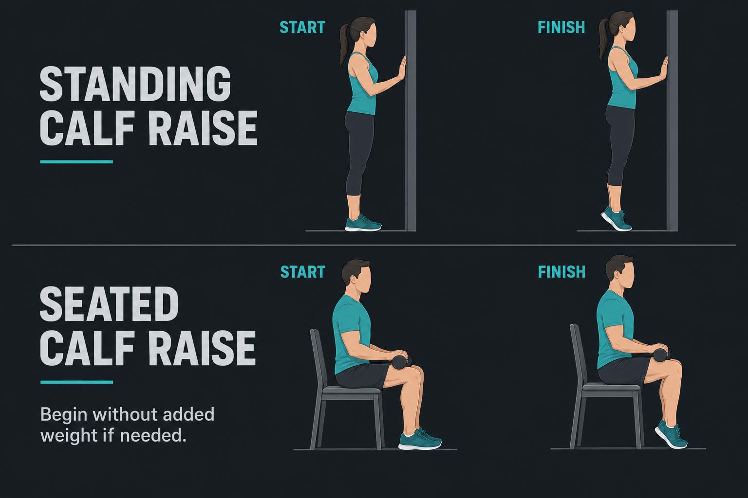 standing claf raise or seated calf raise - diagram standing claf raise or seated calf raise - diagram