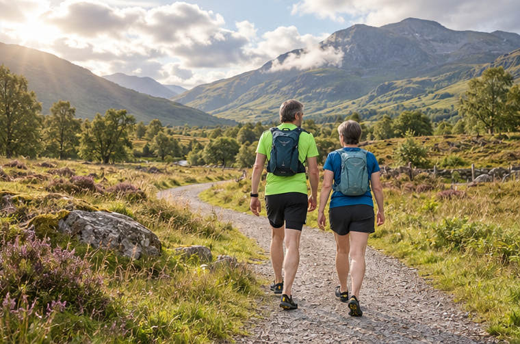 Walking along a quiet path before beginning a run in Glen Nevis. Walking along a quiet path before beginning a run in Glen Nevis.